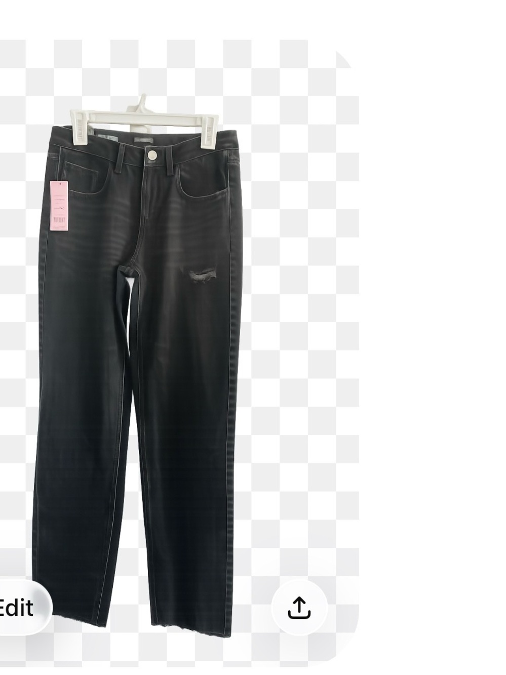 Men's Black Washed Straight-Leg Jeans
